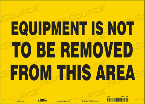 SAFETY SIGN 14 WX10 H 0.004 THICKNESS