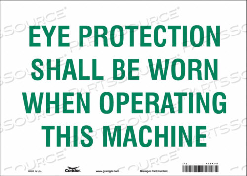 SAFETY SIGN 14 WX10 H 0.004 THICKNESS