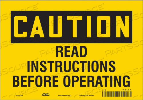 SAFETY SIGN 10 WX7 H 0.004 THICKNESS