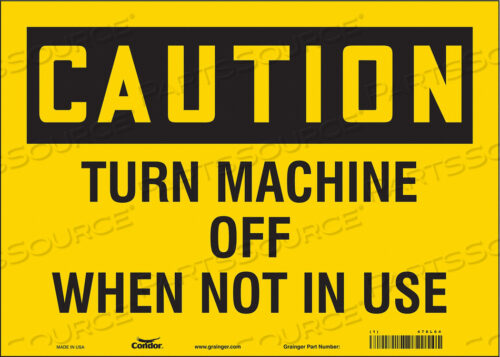 SAFETY SIGN 14 WX10 H 0.004 THICKNESS