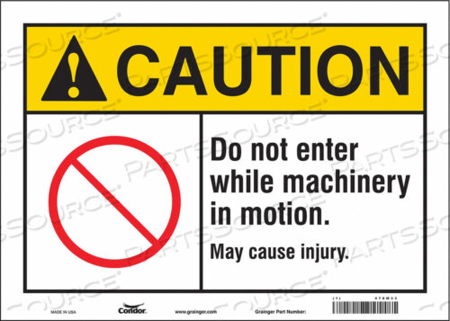 SAFETY SIGN 14 WX10 H 0.004 THICKNESS