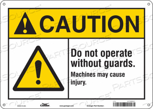 SAFETY SIGN 14 WX10 H 0.055 THICKNESS