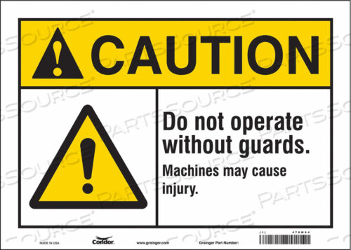 SAFETY SIGN 14 WX10 H 0.004 THICKNESS