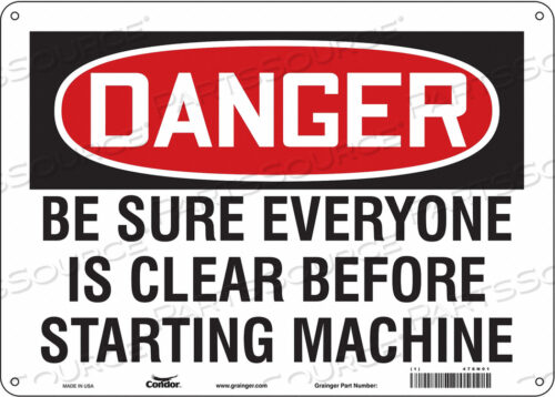 SAFETY SIGN 14 WX10 H 0.055 THICKNESS