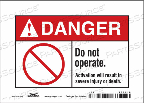 SAFETY SIGN 7 WX5 H 0.004 THICKNESS