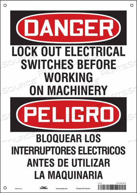 SAFETY SIGN 10 W 14 H 0.004 THICKNESS