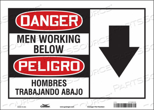SAFETY SIGN 14 W 10 H 0.004 THICKNESS