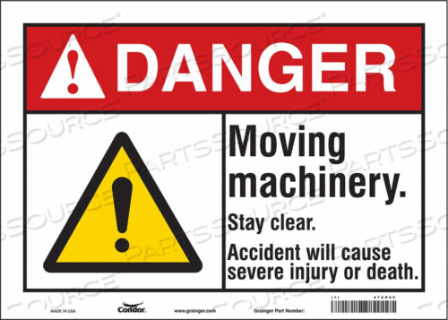 SAFETY SIGN 14 W 10 H 0.004 THICKNESS