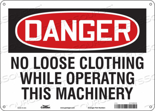 SAFETY SIGN 14 W 10 H 0.032 THICKNESS