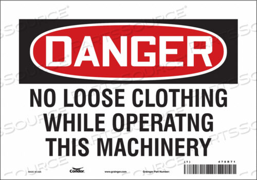 SAFETY SIGN 10 W 7 H 0.004 THICKNESS