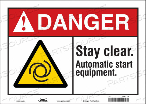 SAFETY SIGN 14 W 10 H 0.004 THICKNESS