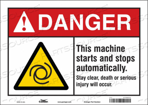 SAFETY SIGN 14 W 10 H 0.004 THICKNESS