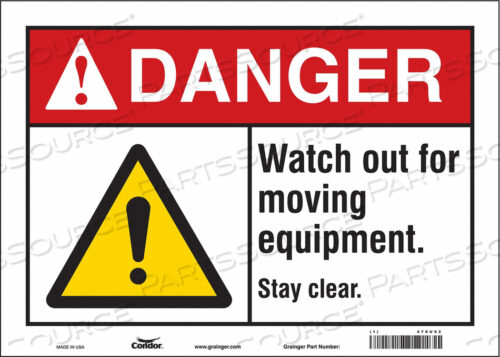 SAFETY SIGN 14 W 10 H 0.004 THICKNESS