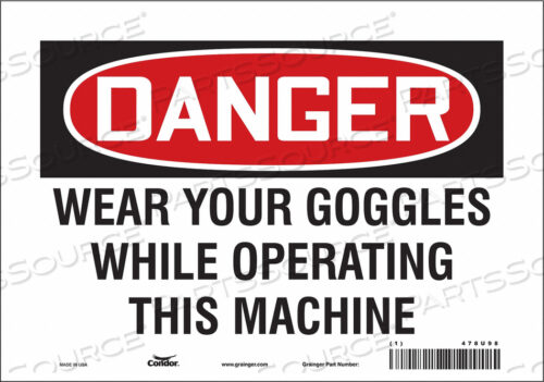 SAFETY SIGN 10 W 7 H 0.004 THICKNESS