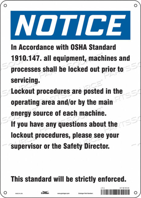 J6996 SAFETY SIGN 10 W 14 H 0.060 THICKNESS