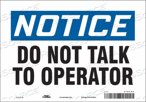 SAFETY SIGN 10 W 7 H 0.004 THICKNESS