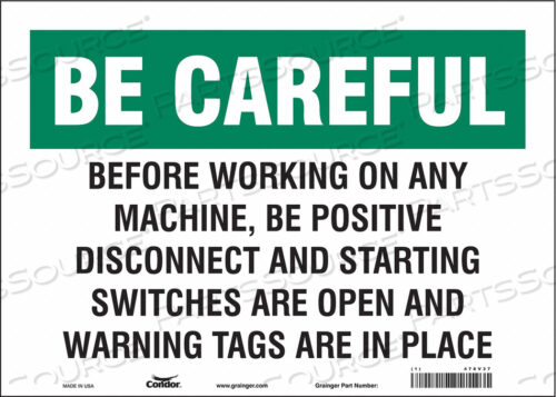 SAFETY SIGN 14 W 10 H 0.004 THICKNESS