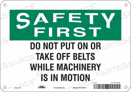 SAFETY SIGN 10 W 7 H 0.032 THICKNESS