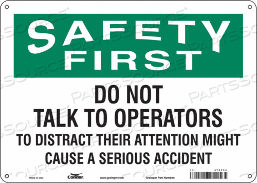 SAFETY SIGN 14 W 10 H 0.060 THICKNESS