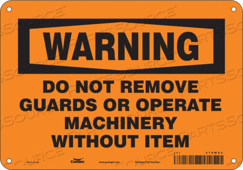 SAFETY SIGN 10 W 7 H 0.055 THICKNESS