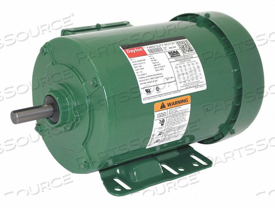OEM#: 48ZJ98FARM DUTY MOTOR 3-PHASE TEFC 1 HP by DAYTON ELECTRIC MANUFACTURING CO