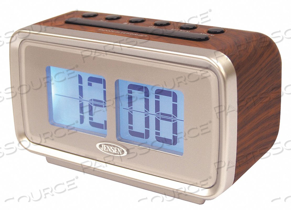 CLOCK BRWN LCD 3-13/64 IN HX5-1/2 IN W
