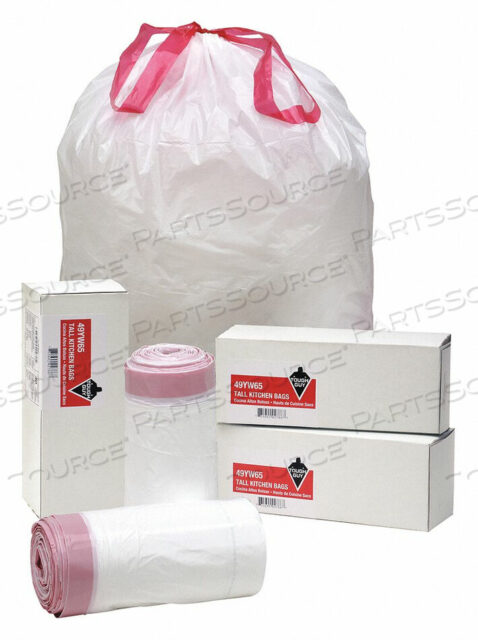 OEM#: 49YW65TRASH BAG 13 GAL. WHITE PK40 by Tough Guy
