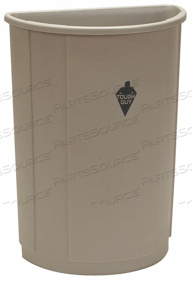 OEM#: 4PGT9D2127 TRASH CAN HALF ROUND 21 GAL. BEIGE by Tough Guy