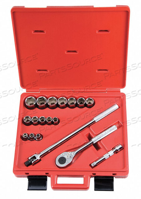 SOCKET WRENCH SET SAE 1/2 IN DR 18 PC