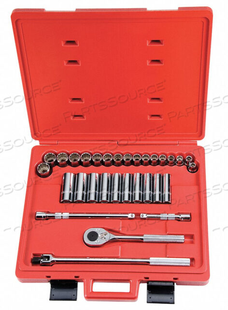 SOCKET WRENCH SET METRIC 1/2 DR 31 PC