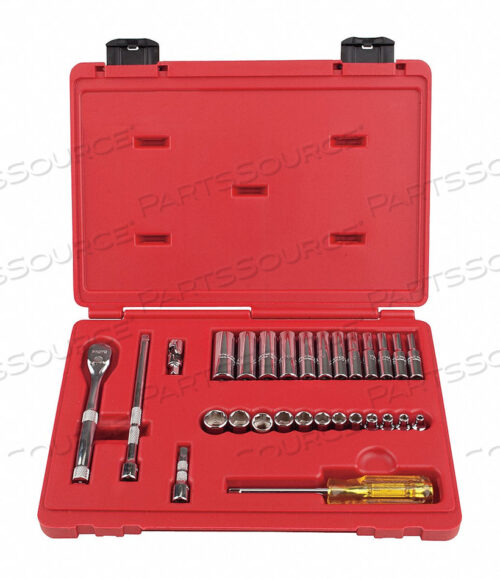 SOCKET WRENCH SET METRIC 1/4 DR 29 PC