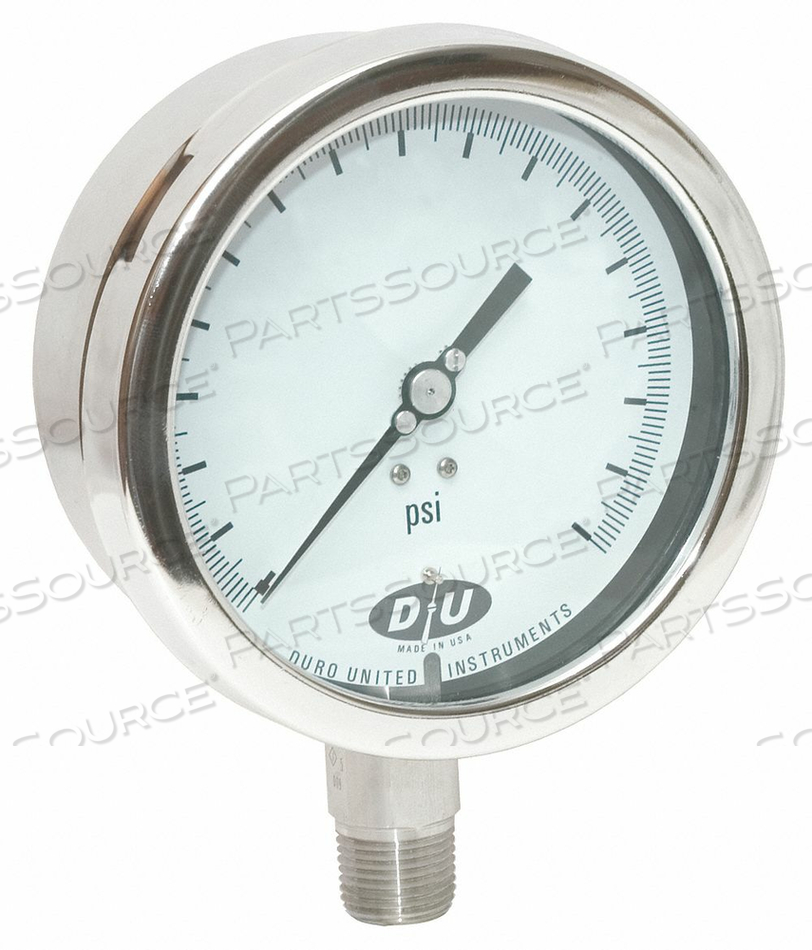 OEM#: 4207-2633-CERTD7959 COMPOUND GAUGE 30 HG TO 200 PSI 4-1/2IN by Duro