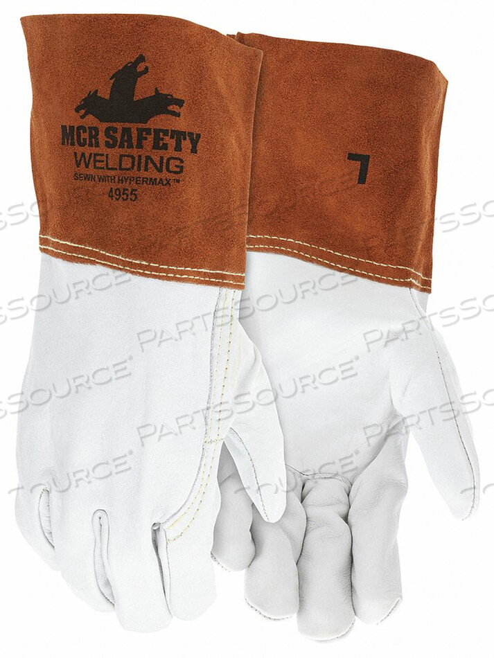 OEM#: 4955LWELDING LEATHER GLOVE BEIGE/BROWN L PK12 by MCR Safety