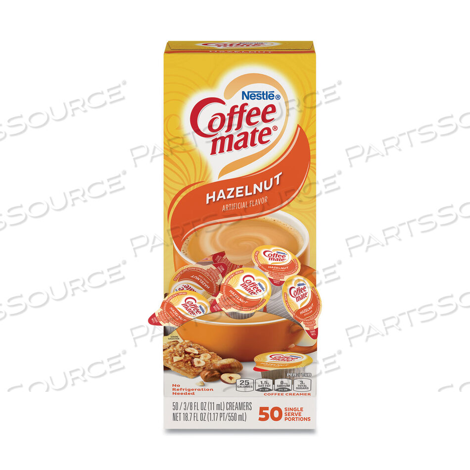 OEM#: 11001207LIQUID COFFEE CREAMER, HAZELNUT, 0.38 OZ MINI CUPS, 50/BOX by Coffee-Mate
