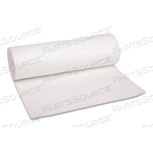 OEM#: H7658HWKR01LOW-DENSITY WASTE CAN LINERS, 60 GAL, 0.6 MIL, 38 X 58, WHITE, 25 BAGS/ROLL, 4 ROLLS/CARTON by Boardwalk