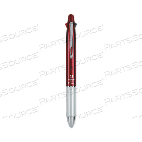 DR. GRIP 4 + 1 MULTI-COLOR BALLPOINT PEN/PENCIL, RETRACTABLE, 0.7MM PEN/0.5MM PENCIL, BLACK/BLUE/GREEN/RED INK, WINE BARREL