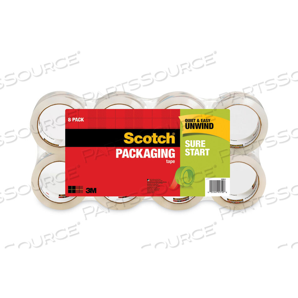 OEM#: 3450-8SURE START PACKAGING TAPE, 3 CORE, 1.88 X 54.6 YDS, CLEAR, 8/PACK by 3M Consumer