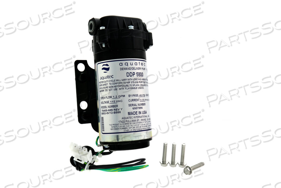 Replaces Medivators (Cantel Medical) (now STERIS) 78400689DSD/SSD 120 UNV PUMP ASM