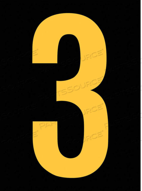 OEM#: RUM200-3-YBREFLECTIVE NUMBER LABEL 3 2-1/2IN H PK25 by Strance, Inc.