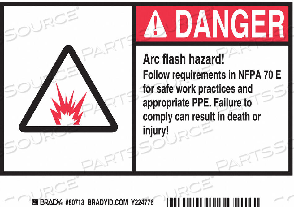 OEM#: EL-3MACHINE/EQUIPMENT LABEL 5 IN H PK5 by Brady Americas