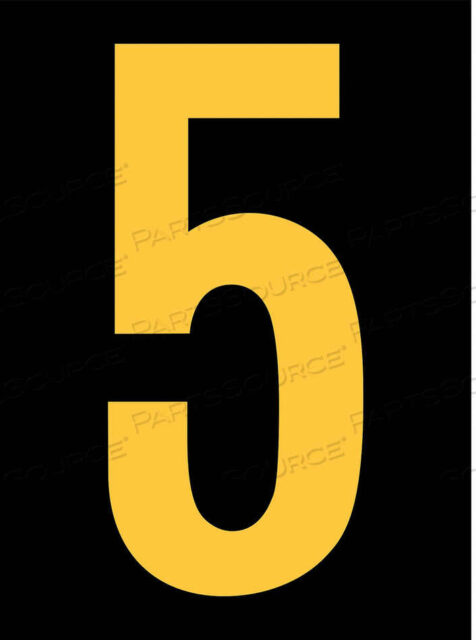 OEM#: RUM200-5-YBREFLECTIVE NUMBER LABEL 5 2-1/2IN H PK25 by Strance, Inc.