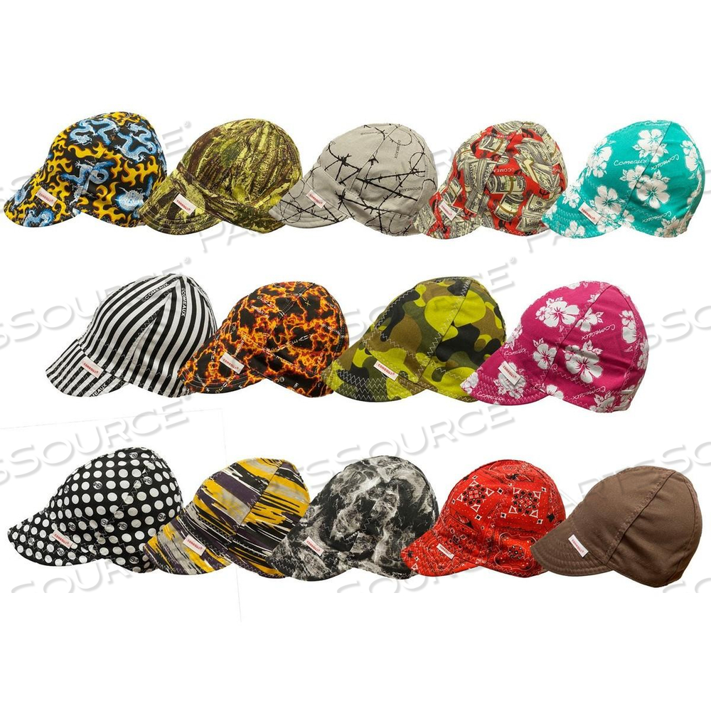 OEM#: 1065810658 WELDERS CAP, 1000 SERIES, 6-5/8”, SINGLE SIDED IN ASSORTED DESIGNS by Comeaux Caps