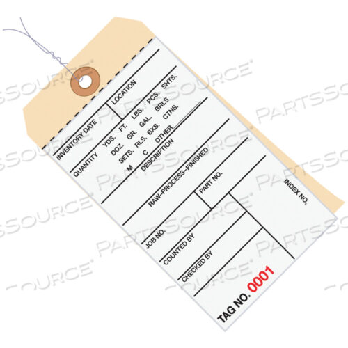 OEM#: G15153INVENTORY TAGS, 2 PART CARBONLESS # 8, PRE-WIRED, (7000-7499), 6 1/4 X 3 1/8, WHITE/MANILA, 500/CASE by BOX Partners (Box Acquisitions, LLC)
