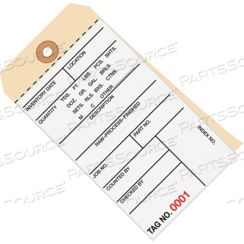 OEM#: G15161INVENTORY TAGS, 2 PART CARBONLESS # 8, (7500-7999), 6 1/4 X 3 1/8, WHITE/MANILA, 500/CASE by BOX Partners (Box Acquisitions, LLC)
