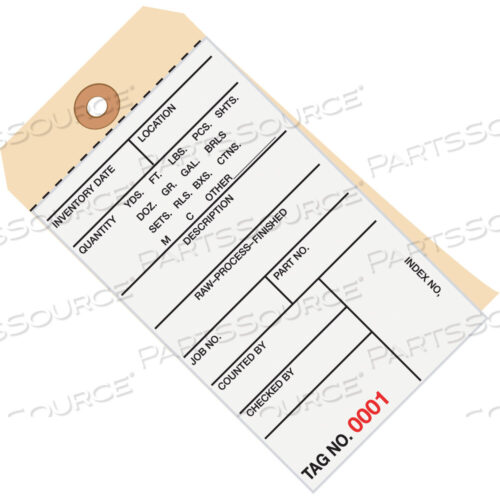 OEM#: G15201INVENTORY TAGS, 2 PART CARBONLESS # 8, (9500-9999), 6 1/4 X 3 1/8, WHITE/MANILA, 500/CASE by BOX Partners (Box Acquisitions, LLC)