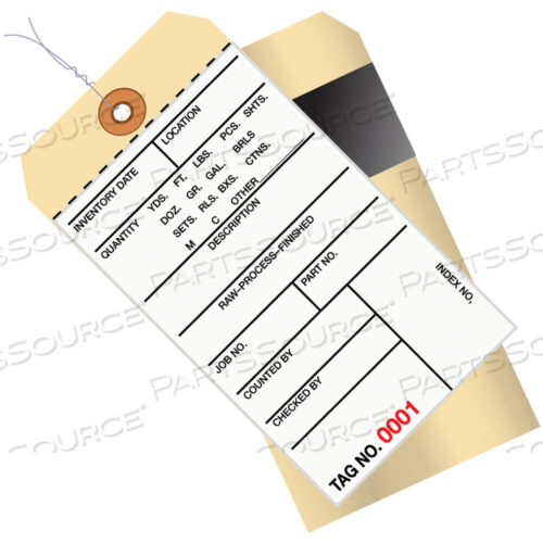 OEM#: G17053INVENTORY TAGS, 2 PART CARBON STYLE #8, PRE-WIRED, (2000-2499), 6 1/4 X 3 1/8, WHITE/MANILA, 500/CASE by BOX Partners (Box Acquisitions, LLC)