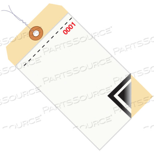 OEM#: G17503INVENTORY TAGS, 3 PART BLANK W/CARBON #8, PRE-WIRED, (0001-0499), 6 1/4 X 3 1/8, WHITE/MANILA, 500/CASE by BOX Partners (Box Acquisitions, LLC)
