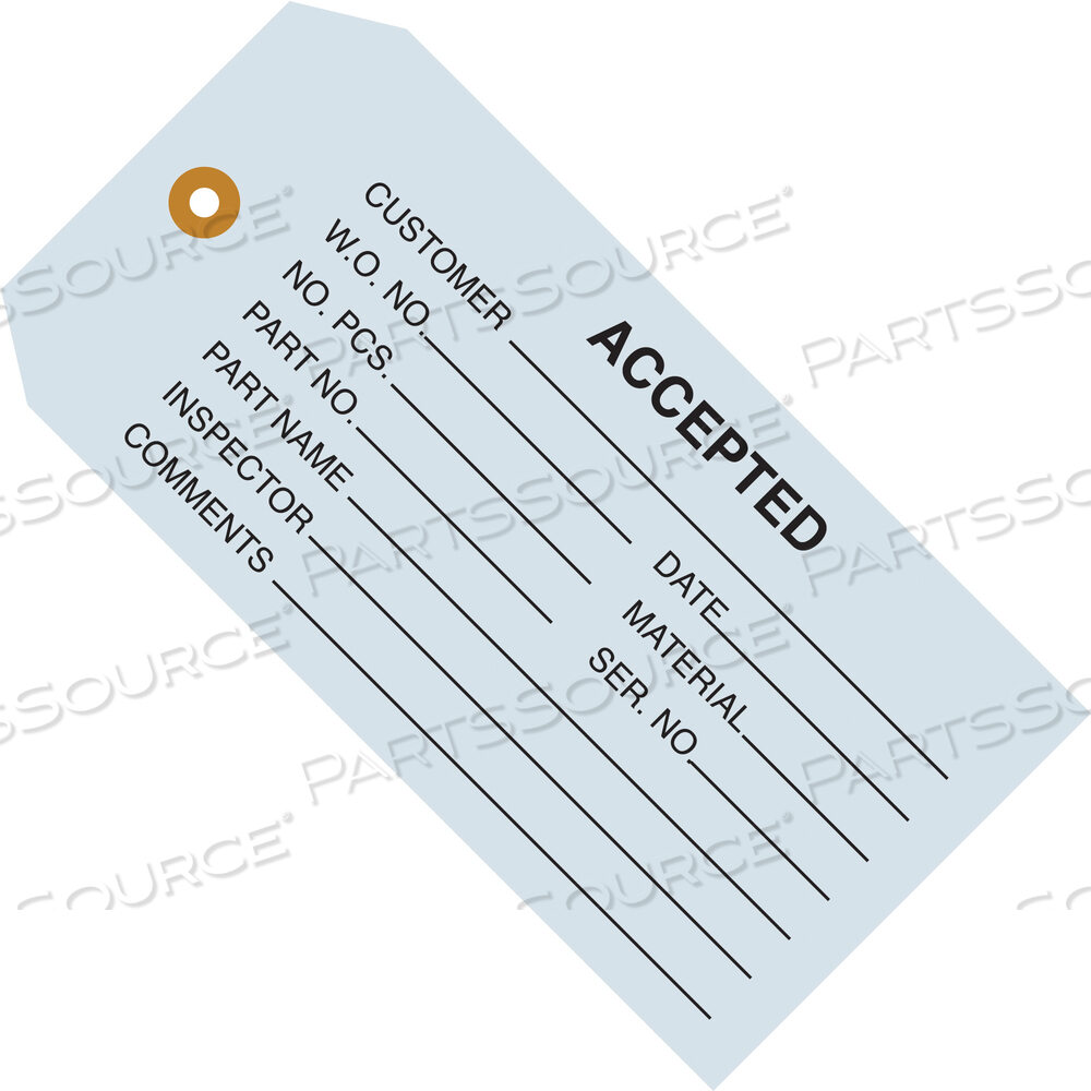 OEM#: G20011INSPECTION TAGS, ACCEPTED, 4 3/4 X 2 3/8, BLUE, 1000/CASE by BOX Partners (Box Acquisitions, LLC)