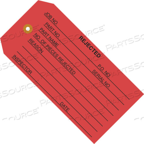 OEM#: G20031INSPECTION TAGS, REJECTED, 4 3/4 X 2 3/8, RED, 1000/CASE by BOX Partners (Box Acquisitions, LLC)