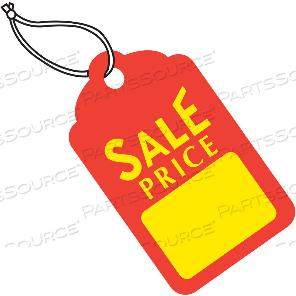 OEM#: G26006MERCHANDISE TAGS, PRE-STRUNG, 1 11/16 X 2 3/4, RED/YELLOW, 1000/CASE by BOX Partners (Box Acquisitions, LLC)